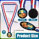 Kenning 24 Pcs Basketball Medals for Kids with Attached Neck Ribbons, Award Medals Metal Trophy Trophies Gift for Sports Themed Party Favors Team Participation(Basketball)