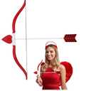 Nicky Bigs Novelties Mini Cupid Bow and Arrow Set, Valentine’s Cupid Costume Accessory Toy Bow & Arrow, Handheld Prop for Party Dress Up