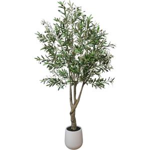 7Ft Olive Tree Artificial Indoor Faux Olive Tree with Elegant Large Planter