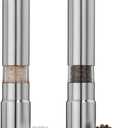 Salt and Pepper Grinder Set of 2,Stainless Steel Push Button Grinder Modern Design Thumb Grinder, for Black Pepper, Sea Salt and Himalayan Salt, Spice and Salt