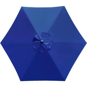 Sunnyglade 7.5ft Patio Umbrella Replacement Canopy Market Umbrella Top Outdoor Umbrella Canopy with 6 Ribs (Navy Blue)