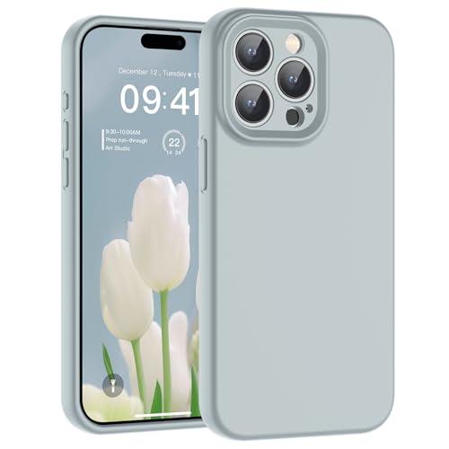 SUPFINE Designed for iPhone 14 Pro Case,Premium Liquid Silicone with [Soft Anti-Scratch Microfiber Lining][Upgraded Camera Protection] Slim Shockproof Phone Case for Men Women Girls,Haze Blue