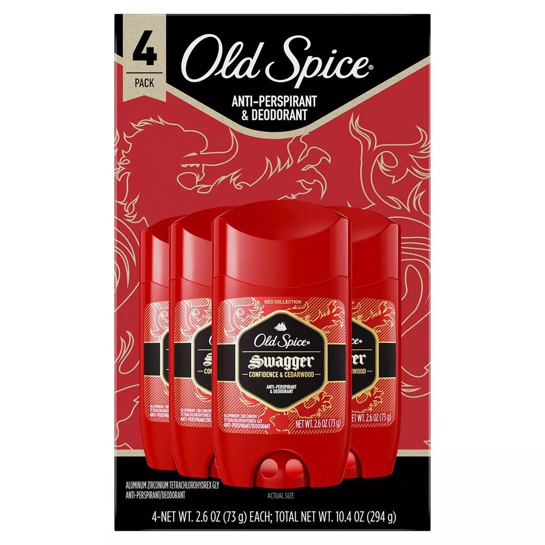 Old Spice Swagger Invisible Solid Antiperspirant Deodorant for Men, 2.6 Oz, 4 Pac