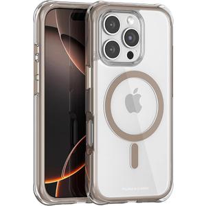 PULOKA for iPhone, Heavy Duty Shockproof Protection,Compatible with MagSafe Accessories,Drop Proof Cover (Gold, iPhone 16 Pro Max)