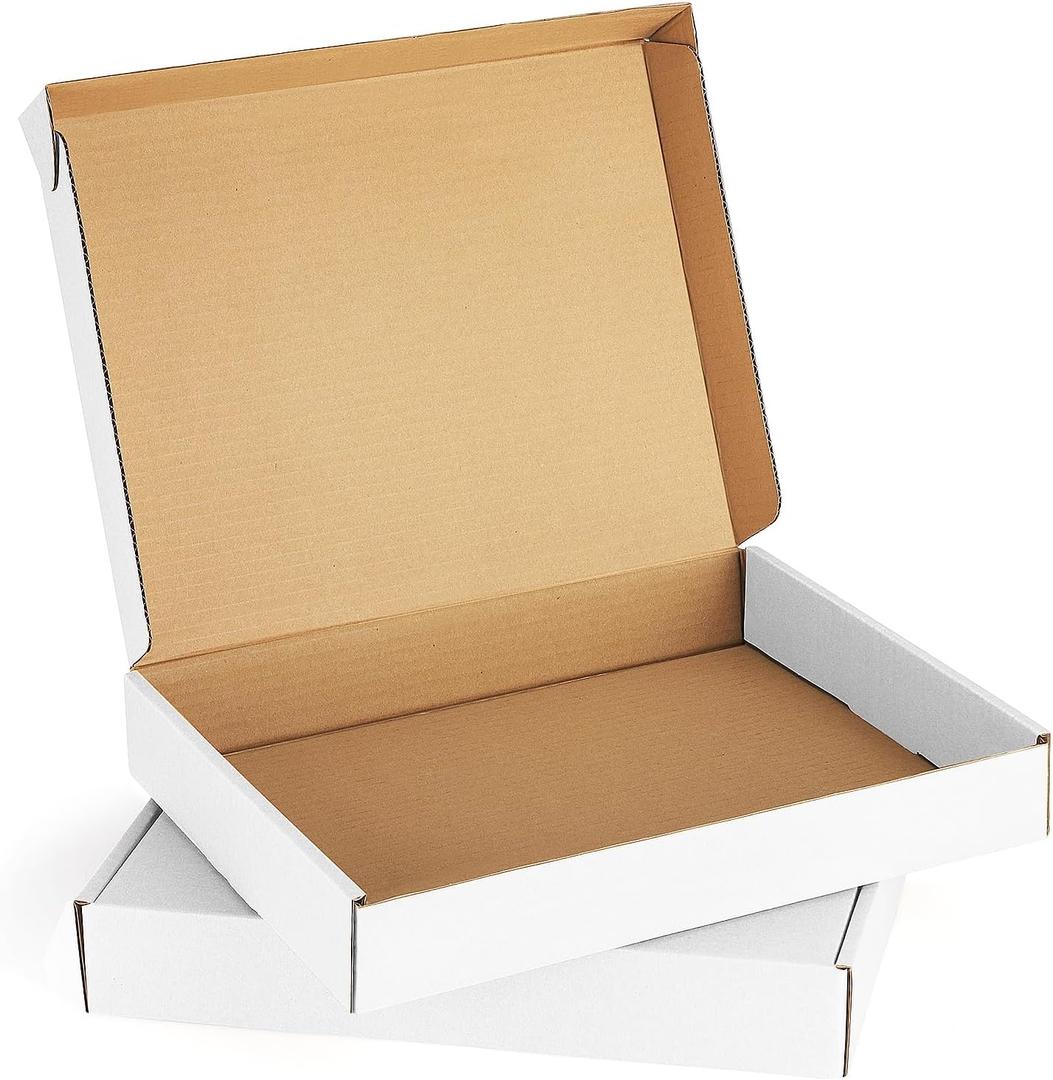 Eupako 13x10x2" White Shipping Boxes Corrugated Box Mailers 20 Pack Cardboard Shipping Boxes for Small Business, Mailing