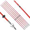 TIGER ARCHERY 34inch Bowfishing Arrows Solid Fiberglass Shaft with Broadhead for Compound Bow and Recurve Bow Fishing Arrow Archery and Hunting (Pack of 6)