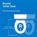 Gerber Round Front Toilet Seat with Cover, Standard Close, Quick & Easy Install, Heavy-Duty Plastic, Durable & Fade-Resistant, White GC55012043