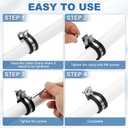 PATIKIL 2-3/16 Inch Cable Clamp, 8 Pack 304 Stainless Steel Rubber Cushioned Insulated Pipe Metal Clamp for Tube Pipe Hose Cable Wire Cord Installation