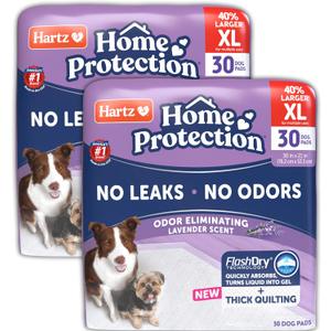 Hartz Home Protection Super Absorbent Odor Eliminating Lavender Scented No Leaks Dog Pads, XL 60 Count
