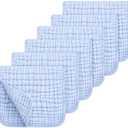 Looxii Muslin Burp Cloths 100% Cotton Muslin Cloths Large 20''x10'' Extra Soft and Absorbent 6 Pack Baby Burping Cloth for Boys and Girls (Blue)