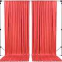 10 feet x 10 feet Coral IFR Polyester Backdrop Drapes Curtains Panels with Rod Pockets - Wedding Ceremony Party Home Window Decorations (60"W x 120"L (Pack of 2))