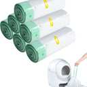 ANWA 120 Count Cat Litter Box Liners for Automatic Cat Litter Box and Litter Box Robot 4/3, Heavy-Duty, Extra Thick, Economy Bulk Pack (White)