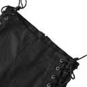 Leather Shorts for Women High Waisted Lace Up Side Stretchy Sexy Mini Booty Short Y2K Rave Club Party Concert Winter (Black, XXL)