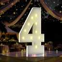 4FT Marquee Light Up Number,Marquee Numbers 4 Feet Tall, Large Led Sign for Baby Shower, Party, Birthday Decorations, Graduation, Prom (Number 4)