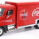Coca-Cola 1/50 Beverage Delivery Truck With 2 Sliding doors, handcart and 2 bottle cases