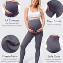 Women's Maternity Leggings Over The Belly - Ultra Stretchy Soft Bump Support Workout Activewear Yoga Pregnancy Pants (2 Pack-black/Leaden Grey)