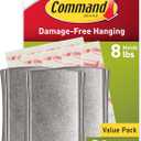 Command 8 lb Jumbo Universal Picture Hanger, 3 Frame Hangers and 8 Command Strips for Sawtooth, D-Ring, Wire, Keyhole and Other Frames, Damage-Free Hanging for Home Decor