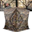 Hunting Blind, 270 See Through Ground Blinds Camouflage Waterproof Pop-up Tent for Deer Turkey Duck Bow Hunting, 2-3 Person Portable Concealed Tent Silent Adjustable Windows with Carrying Bag