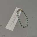 Natural Stone Phone Charm, Beaded Healing Phone Wrist Strap, Handmade Cellphone Chain Lanyard with Tether Tab (Green Moon)