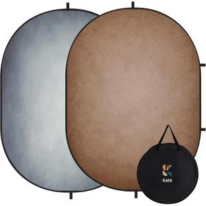 Kate Gray Collapsible Backdrops for Photography Brown Pop up Backdrop Vintage Vedio Portable Backdrop for Studio, 5x6.5ft