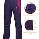 Little Donkey Andy Women's Fleece Lined Waterproof Softshell Pants Hiking Ski Snowboarding Pants Dark Purple Size S