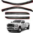 AUXKO in-Channel Rain Guards for Dodge Ram 2500 3500 Crew Cab 2019-2026, Window Vent Visors Accessories Rain Guard Window Visors, Easy Install Side Window Wind Deflectors & Visors for Truck Black