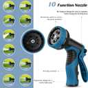Garden Hose 100FT, Water Hose with 10 Function Nozzle, Garden Hose Metal with Leak-proof Connectors, No-Kink, Lightweight, Puncture-proof, Pet-proof, Sturdy, 550PSI, Hose for Outdoor, Yard