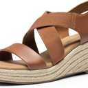 DREAM PAIRS Womens Platform Espadrilles Wedge Sandals, Slip on Elastic Ankle Strap Sandals for Women Casual Dressy Summer, 8.5