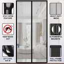 Screen Door Mesh, 38 x 82 Inch Magnetic Screen Door Deluxe Double, 34 Magnets Hands Free Curtain, Keep Bugs Out Let Cool Air to Indoors, Pet and Kid Friendly