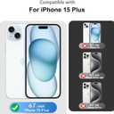 ZIYE Magnetic Case for iPhone 15 Plus 6.7 Inch [Compatible with MagSafe] Hard PC and Soft TPU Case with Black Bow Butterflies Anti-Scratch Shockproof Protection Phone Cover for Women - Black