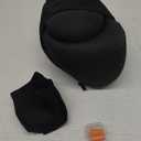 MLVOC Travel Pillow 100% Pure Memory Foam Neck Pillow, Comfortable & Breathable Cover, Machine Washable, Airplane Travel Kit with 3D Contoured Eye Masks, Earplugs, and Luxury Bag, Standard (Black)