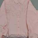 siliteelon Women's Button Down Shirts Long Sleeve Dress Shirts Wrinkle Free Collared Work Office Solid Blouses Corset Tops (Large)