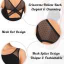 Women Ballet Lace Short Sleeve Dance Leotard Tank, Hollow Back Dance wear, Large
