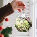 Religious Ornament, Stained Glass Christmas Decorations, Christmas Ornaments for Tree, Holiday Ornament, Cross Gifts, Holiday Party Gifts, Gift Ideas & Xmas Gift