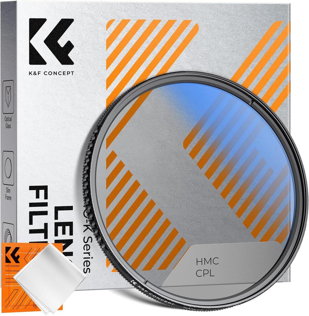 K&F Concept 52mm Circular Polarizer Filter Ultra-Slim 18 Multi-Coated Optical Glass Circular Polarizing Filter for Camera Lenses with Cleaning Cloth (K Series) K&F Concept 52mm Circular Polarizer Filter Ultra-Slim 18 Multi-Coated Optical Glass Circular Polarizing Filter for Camera Lenses with Cleaning Cloth (K Series)