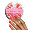 Olive & June Instant Mani Press-On Nails | (Glue) Medium, Almond 42 Fake Nails, 21 Sizes | Non-Toxic, Long-Lasting Recycled Materials Realistic Look | Salon-Quality at Home | Lava