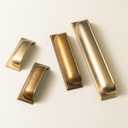 Goo-Ki 6 Pack Champagne Bronze Cup Pulls for Cabinet Kitchen Zinc Alloy Hardware,3 Inch Hole Center Channing Bin Cup Drawer Pull Handles