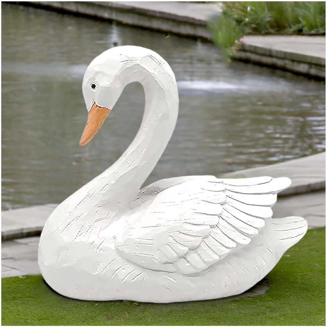 White Swan Figurine - Home Decor Exquisite Sculpture ResinArtistic White Goose Statue Craft for Elegant Outdoor Garden and Yard Decoration, 7.48 Inches White Swan Figurine - Home Decor Exquisite Sculpture ResinArtistic White Goose Statue Craft for Elegant Outdoor Garden and Yard Decoration, 7.48 Inches
