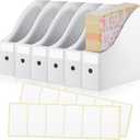 Thenshop 6 Pcs Scrapbook Paper Storage 12 x 12 Paper Storage Organizer with Tabs Foldable Scrapbook Cardboard Holder Bin for Vinyl Sheet File