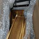 Rustic Brown Wooden Countertop Teabag Teacup Storage Stand 3 Tier Tea Sachet Coffee Pod 4 Hanging Hooks Mug Cup Top Shelf Black Matte Metal Frame Kitchen Bar Office Break Room Home Drinks