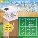 GreenLighting Cape Cod Solar Post Cap Lights Fits 4x4 Wood, 4x4 & 5x5 PCV/Vinyl Outdoor Solar Powered Post Cap Light, Fence Post, Landscaping, Deck, Garden- Bright LED, Waterproof White 12 Pack
