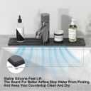 Faucet Mat for Kitchen Sink - Diatomite Fast Drying Stone Sink Tray, Super Absorbent,Faucet Splash Guard for Bathroom Counter (DarkGrey, 23.6" x 4")