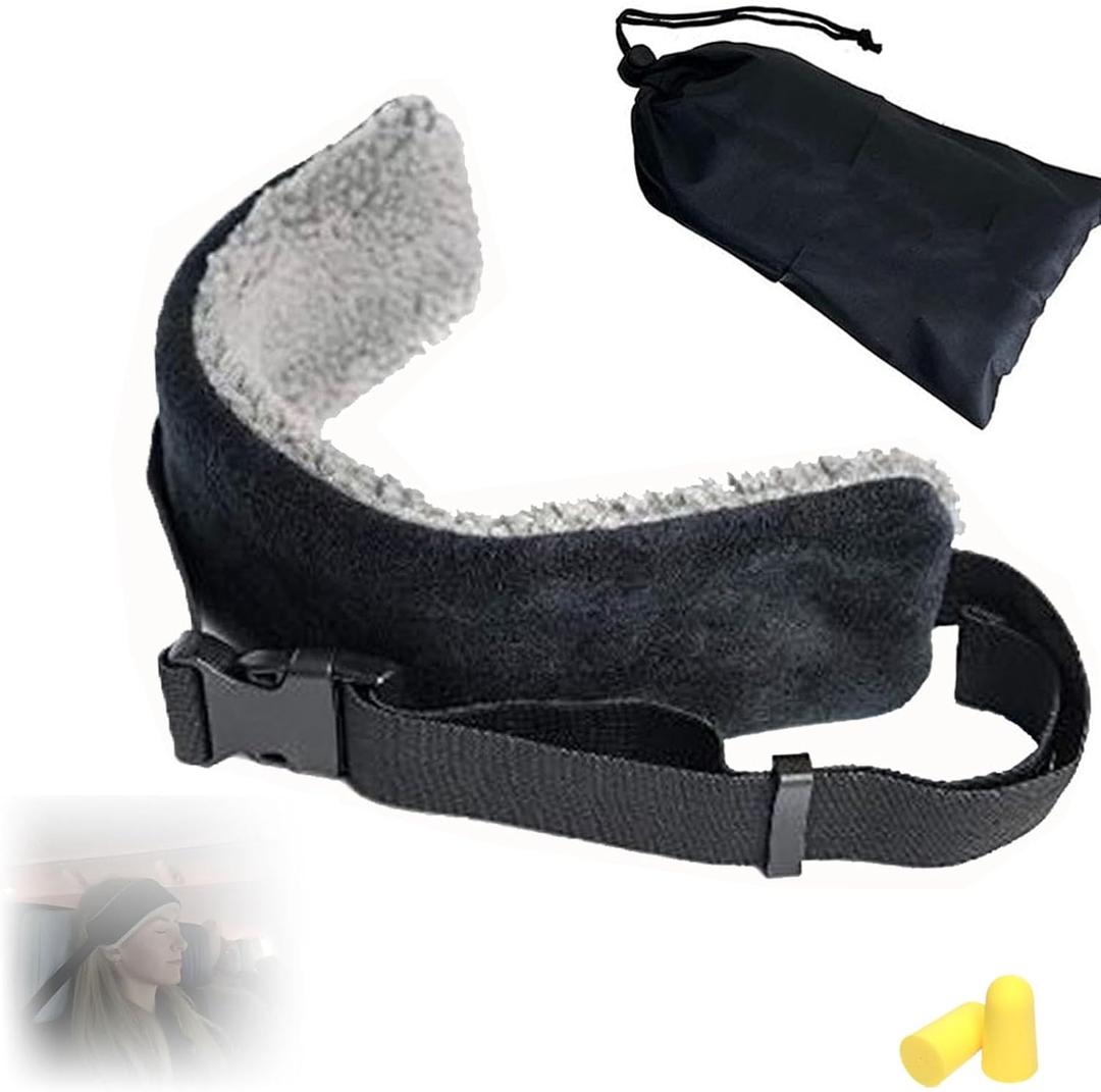 Retractable Travel Pillows with Car and Airplane Head Strap, Compact and Comfortable Upright Plane Pillows That Prevents Head from Shaking While Traveling in Cars and Air (1 pack)