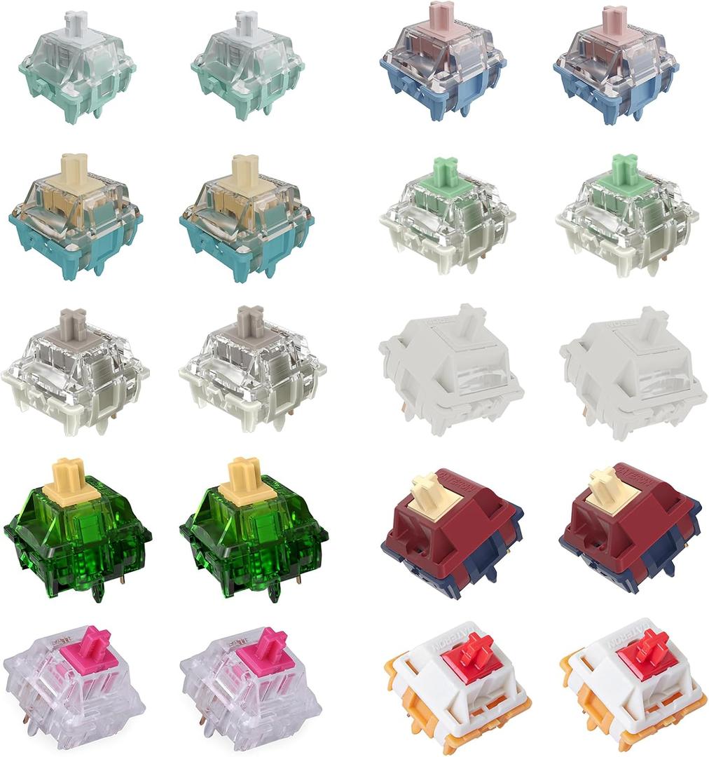 GATERON Keyboard Switches Tester, Baby Kangaroo2.0 Magnetic Jade Melodic Smoothie Dual-Rail Lunar Probe Switches RGB LED for Mechanical Keyboard (20PCS)