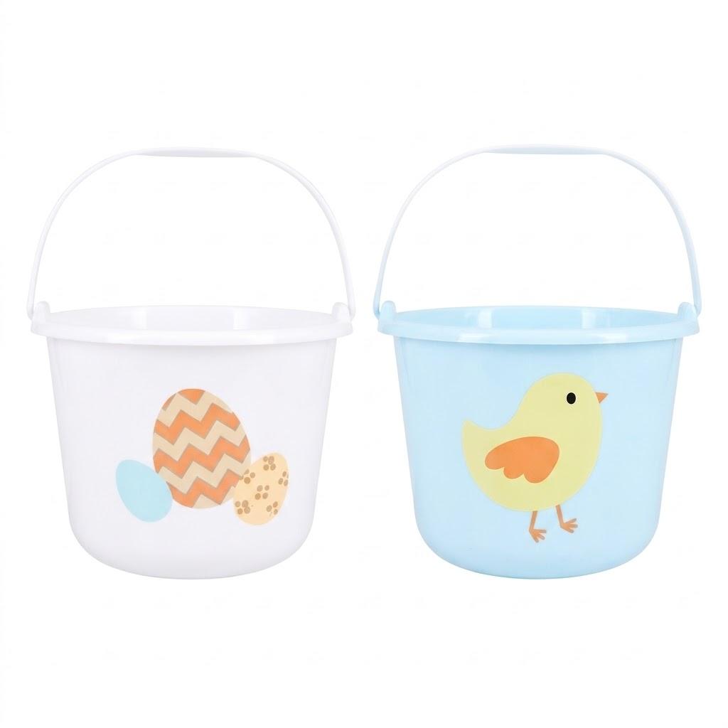 Blue Bird and white egg Easter bucket