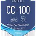 CC100 Pool Filter Cartridge, Compatible with Pentair CC100, CCRP100, Replaces Pleatco PAP100, Unicel C-9410, Filbur FC-0686, Pentair R173215, 100 sq.ft, Dimensions: 23 5/8" x 10 1/16"