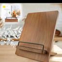 Cookbook Stand Recipe Book Holder: Recipe Cook Book Stand for Kitchen Counter, Wooden Adjustable iPad Tablet Cookbook Stand  Wood Cutting Board Style  Brown