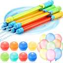 Outus 8 Water Squirters, 8 Reusable Balls and 500 Balloon Set pool Party Supplies Water Game Fighting Toys for Outdoor Swimming Pool, Backyard, Beach Fighting Game Play Toys