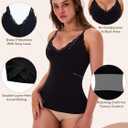 EUYZOU Womens Tummy Control Shapewear Tank Tops Seamless V-Neck Compression Tank Tops Body Shaper Camisole (Black, XXL)