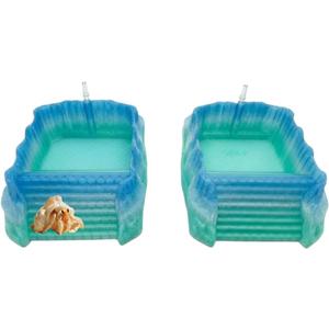 Hermit Crab Pools with Bubblers  Set of 2 (Fresh & Salt Water)  Upgraded Heat-Resistant PETG 3D Printed Water Bowls with Safe Exit Ramps